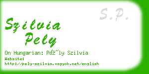 szilvia pely business card